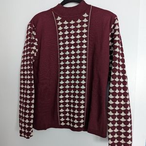 Vintage Cream and Maroon Sweater